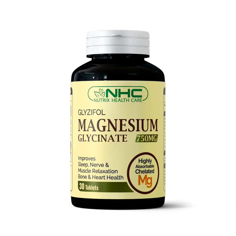 Glyzifol Magnesium Glycinate supplement, nerve & bone support by Nutrix Health Care
