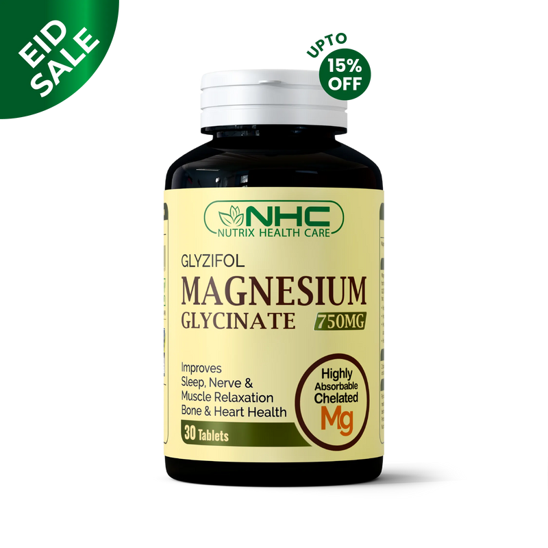 Glyzifol Magnesium Glycinate supplement, nerve & bone support by Nutrix Health Care