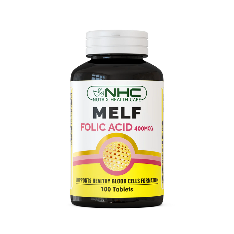 Nutrix Health Care Melf folic acid 400 mcg tablets for pregnancy and women’s health in Pakistan