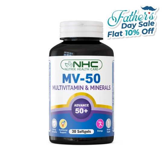 NHC MV-50 Multivitamin & Minerals Advance 50+ 30 Softgels – Supports Immunity, Energy & Bone Health – Father's Day Sale Flat 10% Off