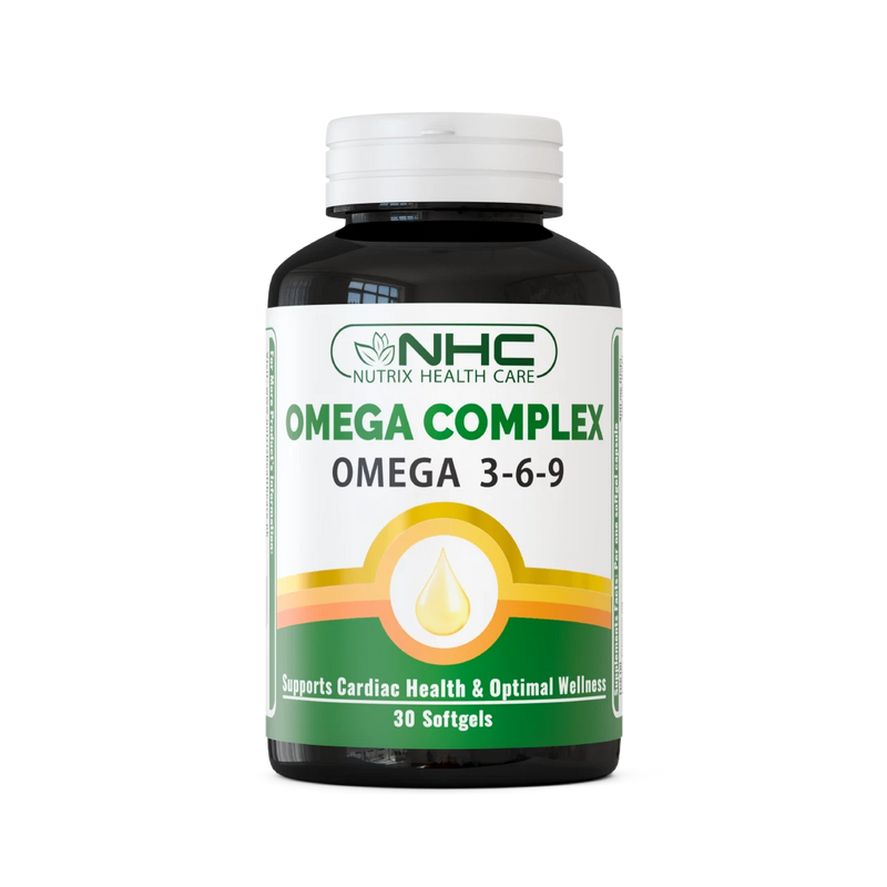 NHC Nutrix Health Care Omega Complex Omega 3-6-9 Softgels – Supports Cardiac Health & Optimal Wellness, 30 Softgels