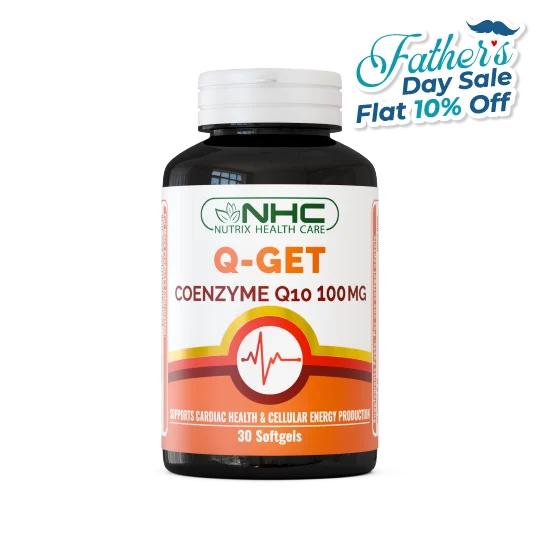 NHC Q-Get Coenzyme Q10 100mg 30 Softgels – Supports Cardiac Health & Cellular Energy Production – Father's Day Sale Flat 10% Off