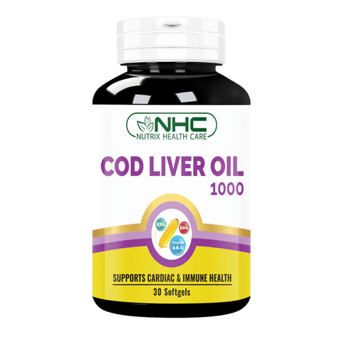 Looking for the Best Cod Liver Oil Capsules in Pakistan by Nutrix Health care. Complete pack with 30 softgels. Boost your immunity and get relief from joint pain.