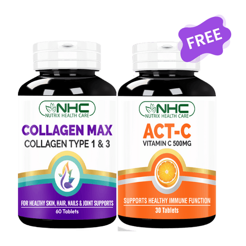 Glowing Skin Bundle (Collagen Max + Free ACT - C) - Nutrix Health Care