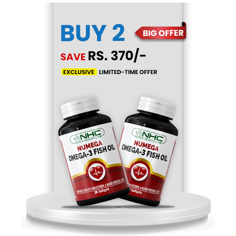 Nutrix Health Care Fish Oil Bundle (2 Numega bottles) for heart, brain, vision and joint support.