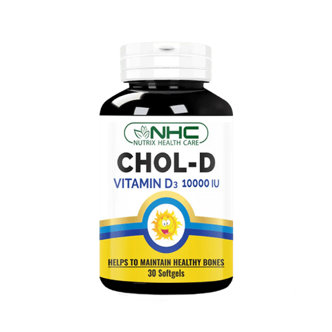 Chol-D 10,000 IU Vitamin D3 softgel for bone, Nutrix Health Care