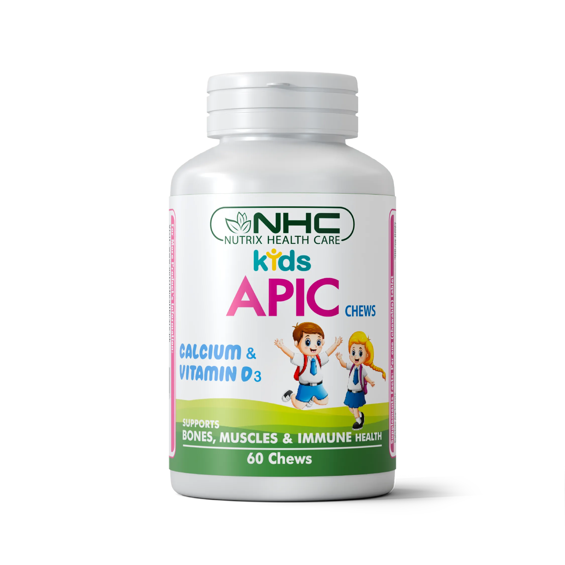 Apic Chewable Calcium & Vitamin D3 tasty, Nutrix Health Care