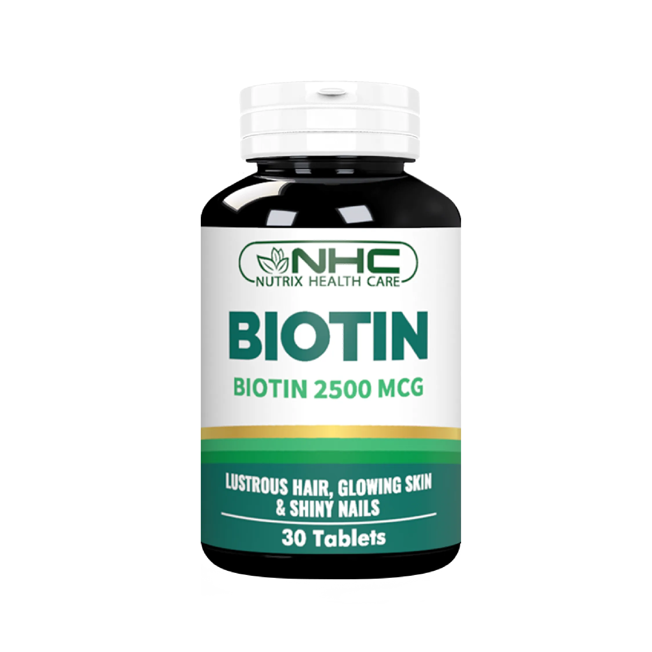 Biotin Tablets 2500 mcg bottle, supports hair skin and nails