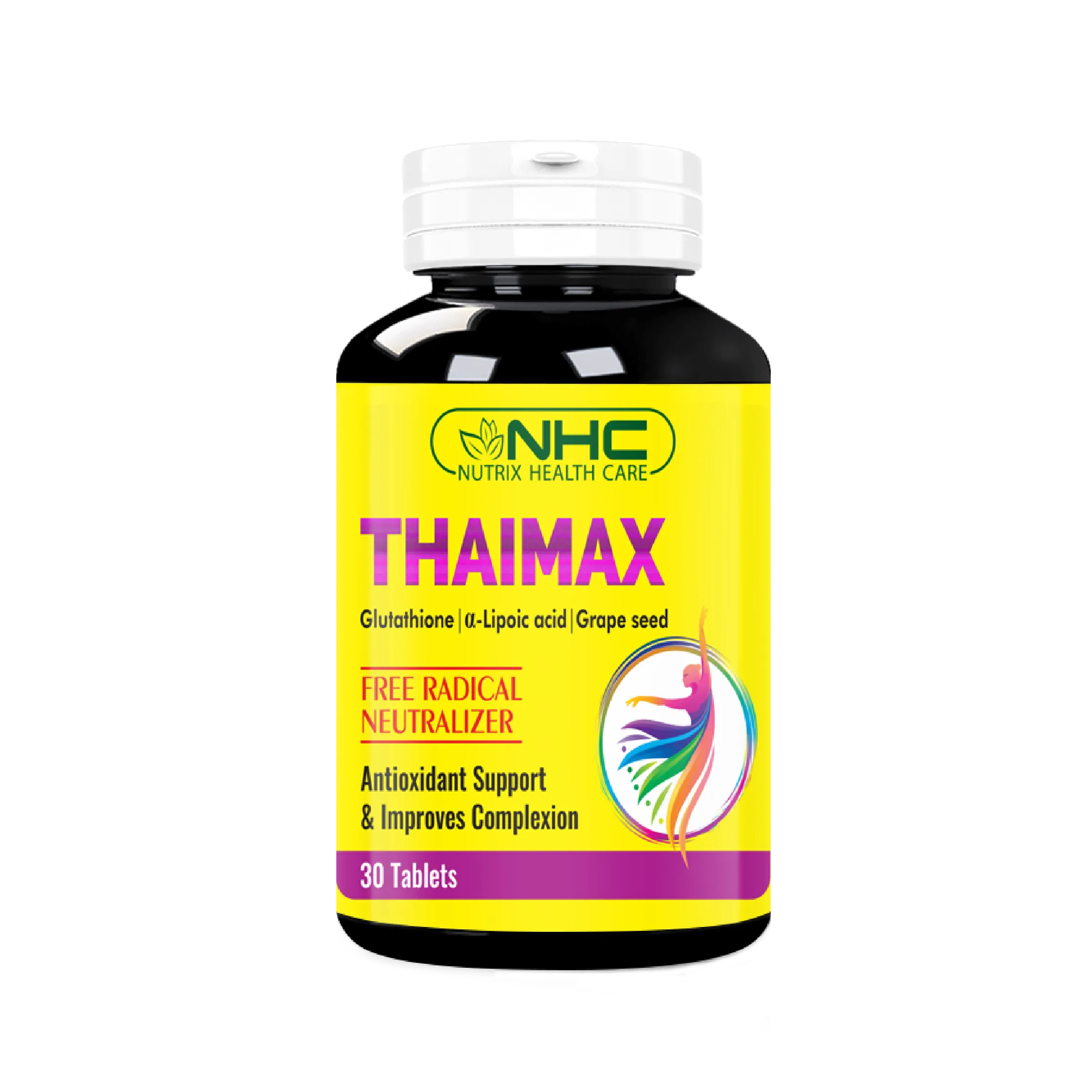 Nutrix Health Care Thaimax tablet bottle, skin brightening antioxidant supplement