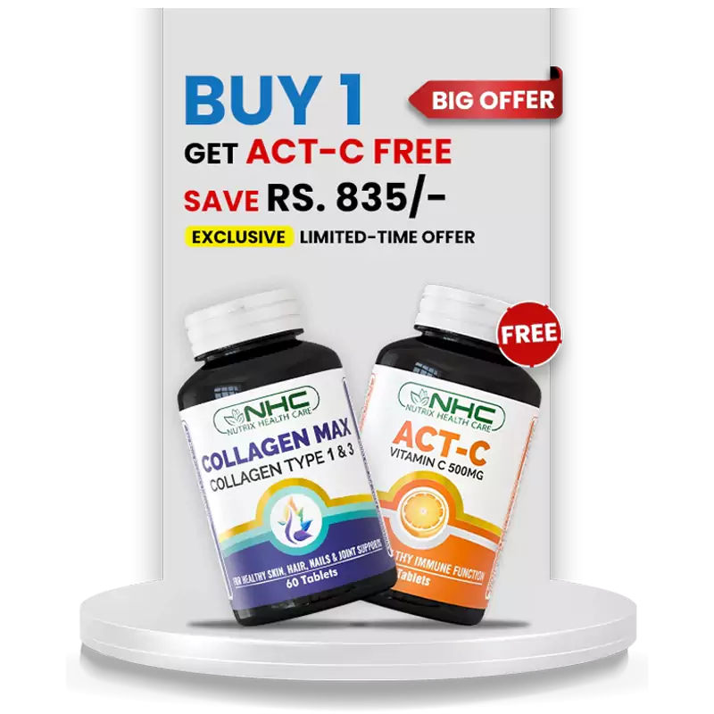 Glowing Skin Bundle (Collagen Max + Free ACT - C) - Nutrix Health Care