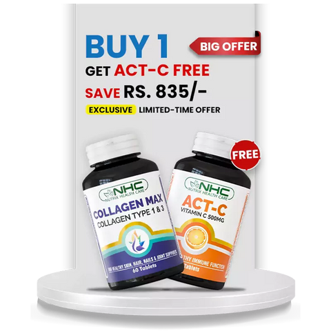 Glowing Skin Bundle (Collagen Max + Free ACT - C) - Nutrix Health Care
