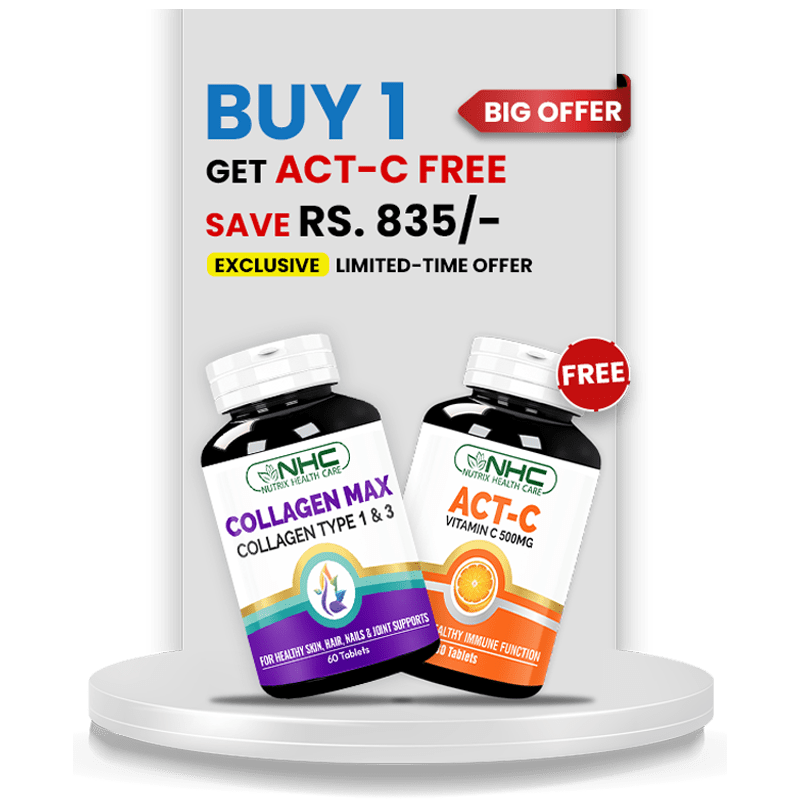 Glowing Skin Bundle (Collagen Max + Free ACT - C) - Nutrix Health Care