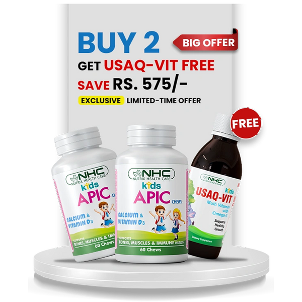 Kids Health Bundle 1 (2 Apic Chews + 1 Free Usaq - Vit Syrup) - Nutrix Health Care