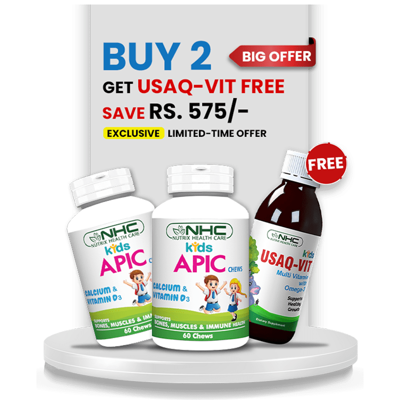 Kids Health Bundle 1 (2 Apic Chews + 1 Free Usaq - Vit Syrup) - Nutrix Health Care