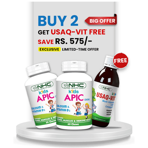 Kids Health Bundle 1 (2 Apic Chews + 1 Free Usaq - Vit Syrup) - Nutrix Health Care