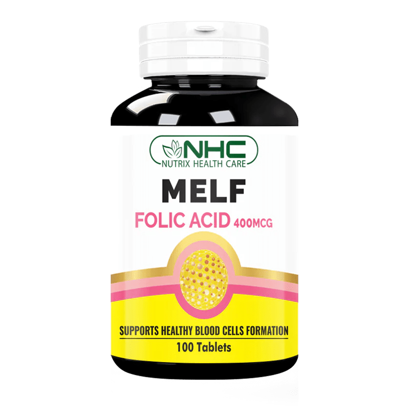 Nutrix Health Care Melf folic acid 400 mcg tablets for pregnancy and women’s health in Pakistan