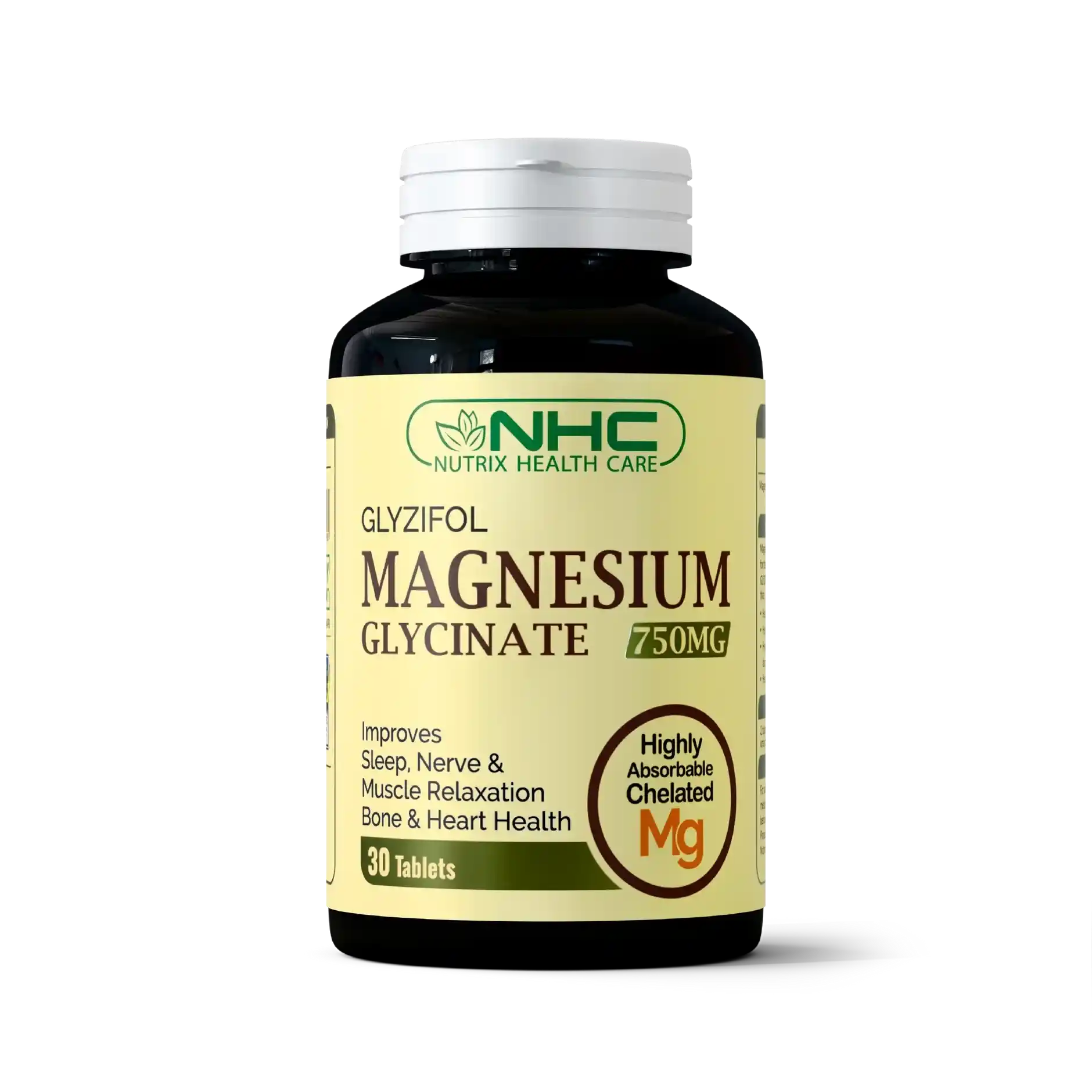Glyzifol Magnesium Glycinate supplement, nerve & bone support by Nutrix Health Care