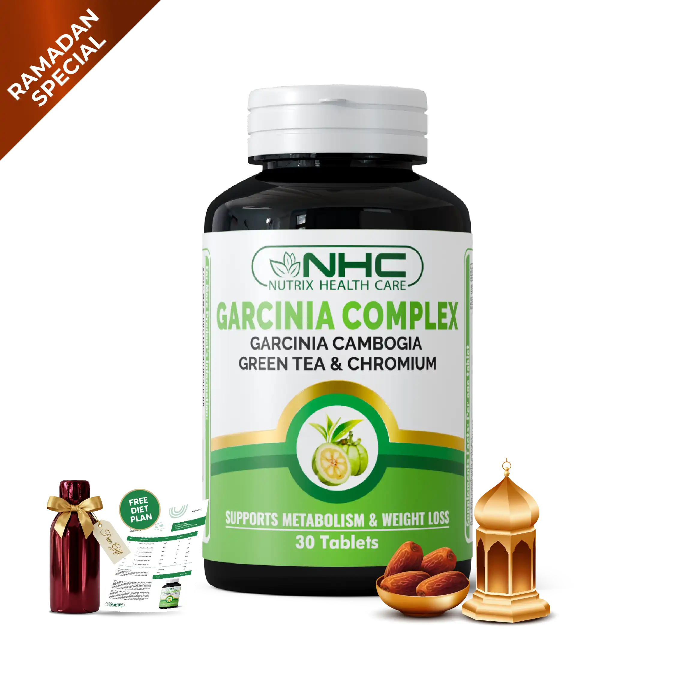 Nutrix Health Care - Ramadan Special Garcinia Complex tablets bottle – weight management and metabolism support