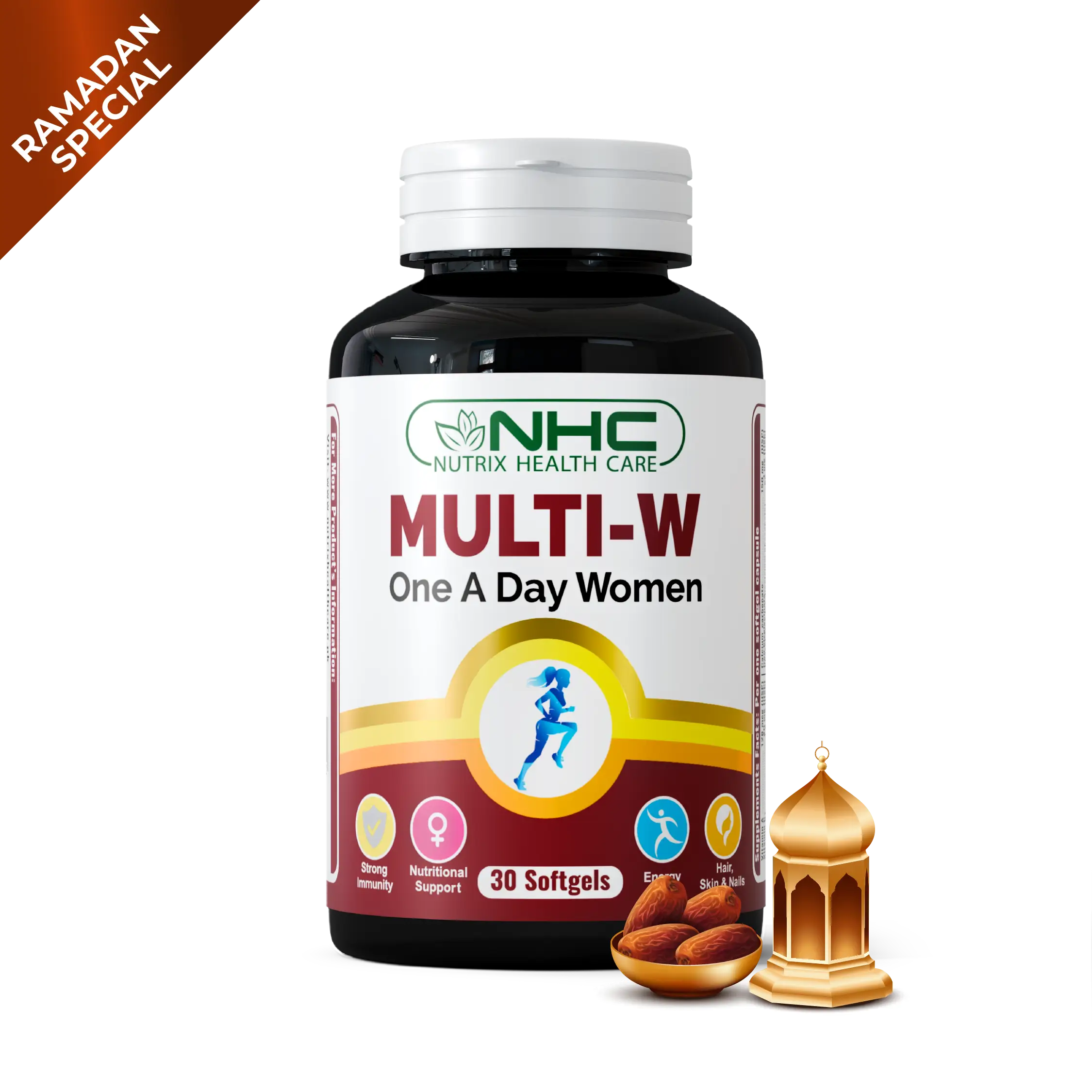 - Ramadan Special Multi‑W softgel bottle, multivitamin with 24 vitamins and minerals