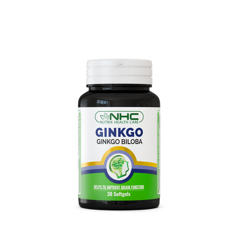 A bottle of Ginkgo biloba capsules (Brand Name) available in Pakistan