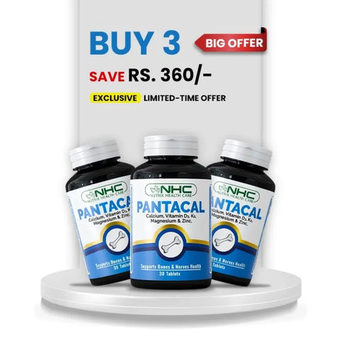 Nutrix Health Care Bone Support Bundle – 3 Pantacal bottles for bone, teeth & muscle health.