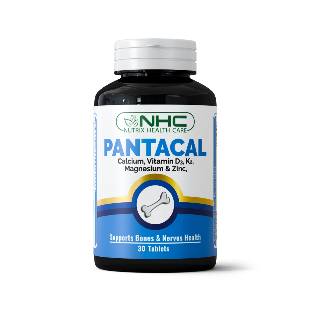 Pantacal Tablets – Calcium, Vitamin D3, K2, Magnesium, and Zinc supplement for strong bones and teeth.