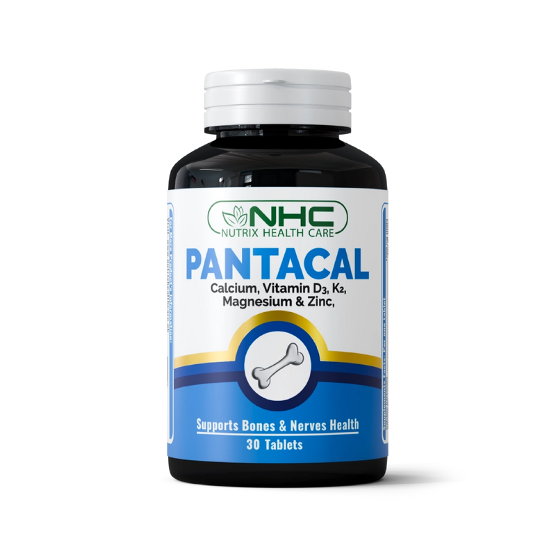 Pantacal Tablets – Calcium, Vitamin D3, K2, Magnesium, and Zinc supplement for strong bones and teeth.