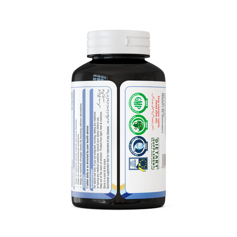 Bottle with a label on a white background