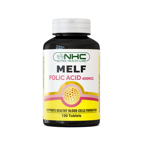 Nutrix Health Care Melf folic acid 400 mcg tablets for pregnancy and women’s health in Pakistan