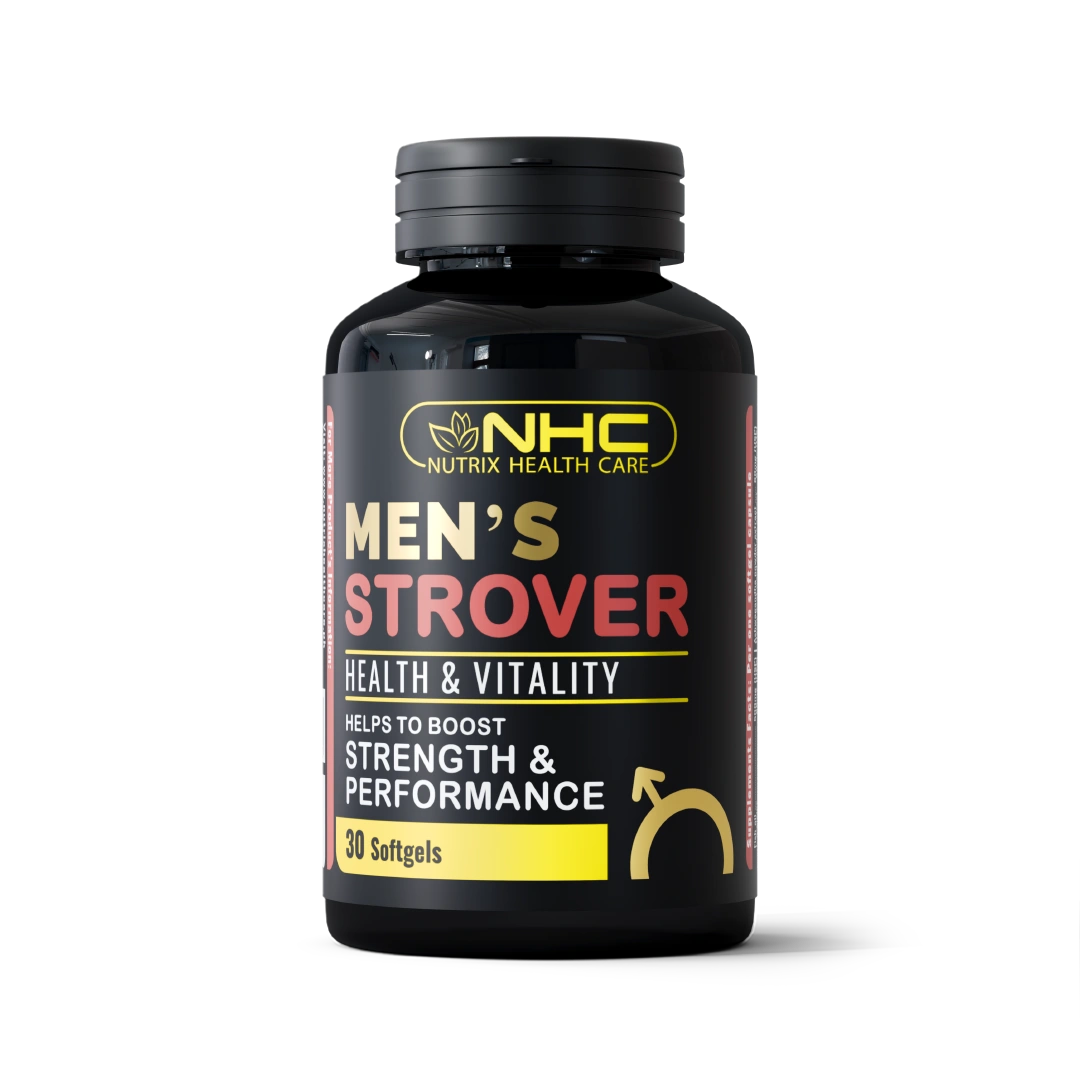 NHC Nutrix Health Care Men's Strover Health & Vitality Supplement – Boosts Strength & Performance, 30 Softgels