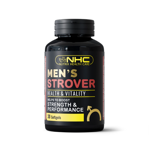 NHC Nutrix Health Care Men's Strover Health & Vitality Supplement – Boosts Strength & Performance, 30 Softgels