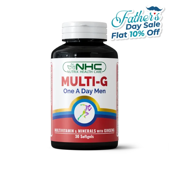 NHC Multi-G One A Day Men 30 Softgels – Multivitamin & Minerals with Ginseng – Father's Day Sale Flat 10% Off