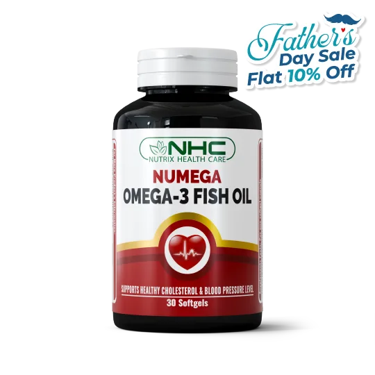 NHC Numega Omega-3 Fish Oil 30 Softgels – Supports Healthy Cholesterol & Blood Pressure Level – Father's Day Sale Flat 10% Off