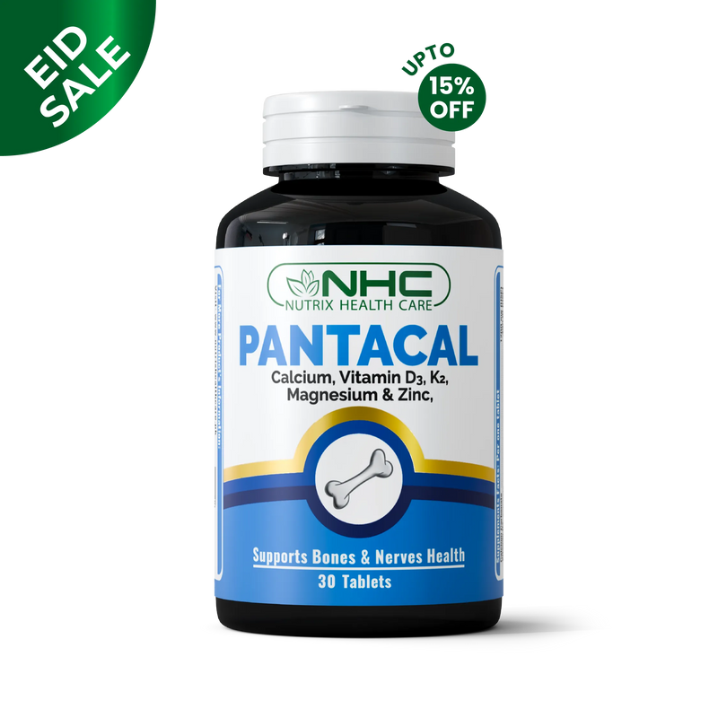 Pantacal Tablets – Calcium, Vitamin D3, K2, Magnesium, and Zinc supplement for strong bones and teeth.