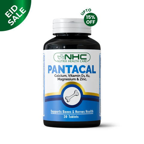 Pantacal Tablets – Calcium, Vitamin D3, K2, Magnesium, and Zinc supplement for strong bones and teeth.
