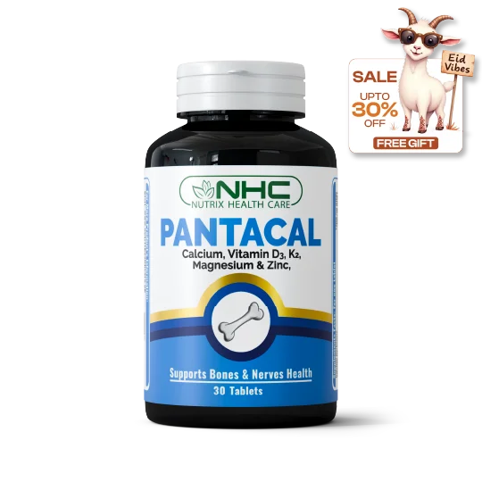  NHC Pantacal Calcium Vitamin D3 K2 Magnesium Zinc 30 Tablets – Supports Bones and Nerves Health