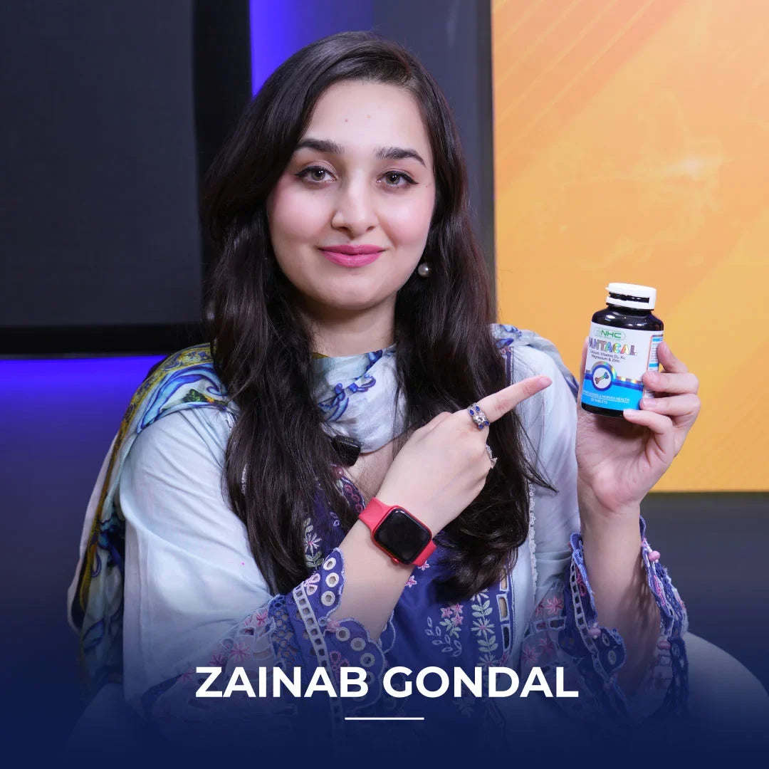 Dr. Zainab Gondal recommending NHC Nutragal calcium vitamin D3 K2 magnesium zinc supplement