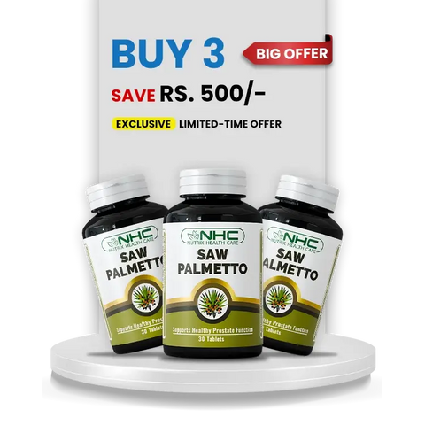 NHC Prostate Relief Bundle – Buy 3 Saw Palmetto, Save Rs. 500 – Supports Healthy Prostate Function – 30 Tablets Each