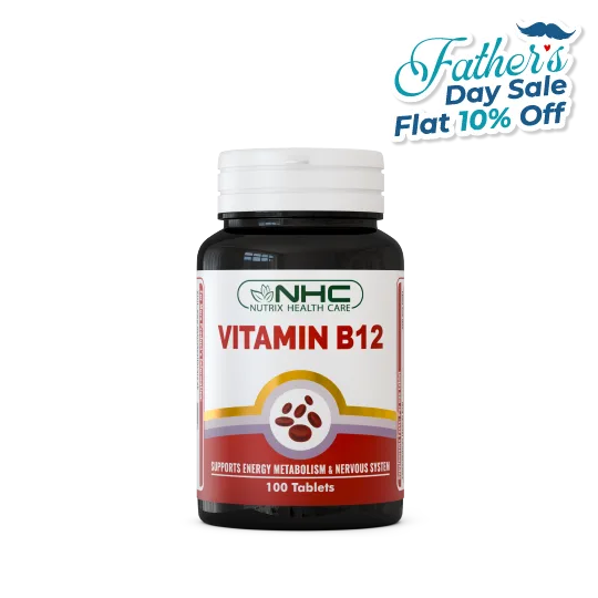 NHC Vitamin B12 100 Tablets – Supports Energy Metabolism & Nervous System – Father's Day Sale Flat 10% Off
