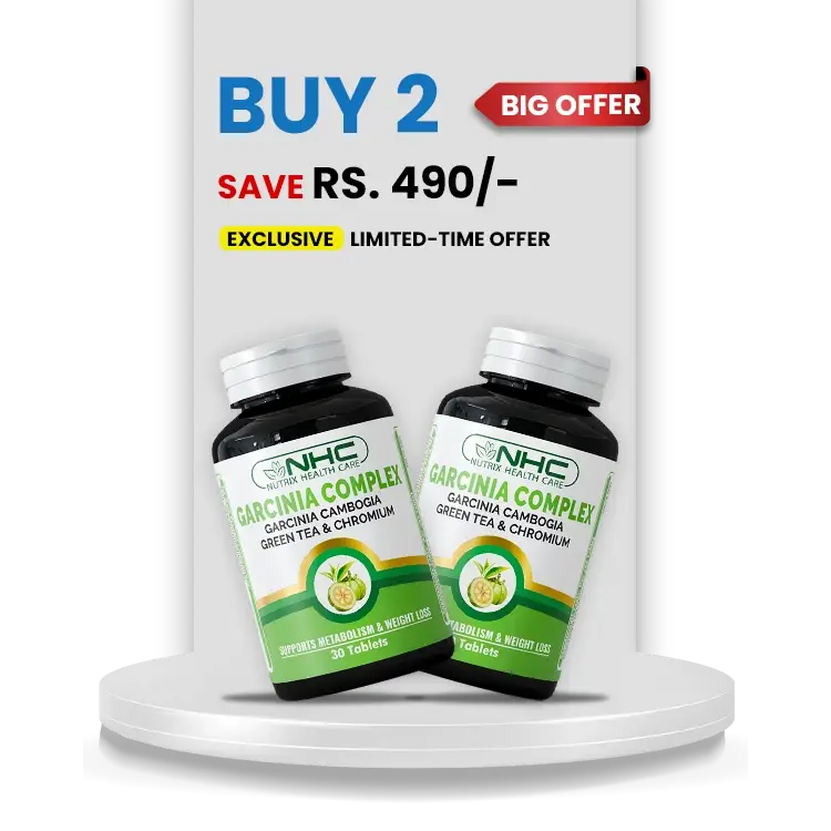 NHC Weight Loss Bundle – Buy 2 Garcinia Complex, Save Rs. 490 – Garcinia Cambogia, Green Tea & Chromium – Supports Metabolism & Weight Loss