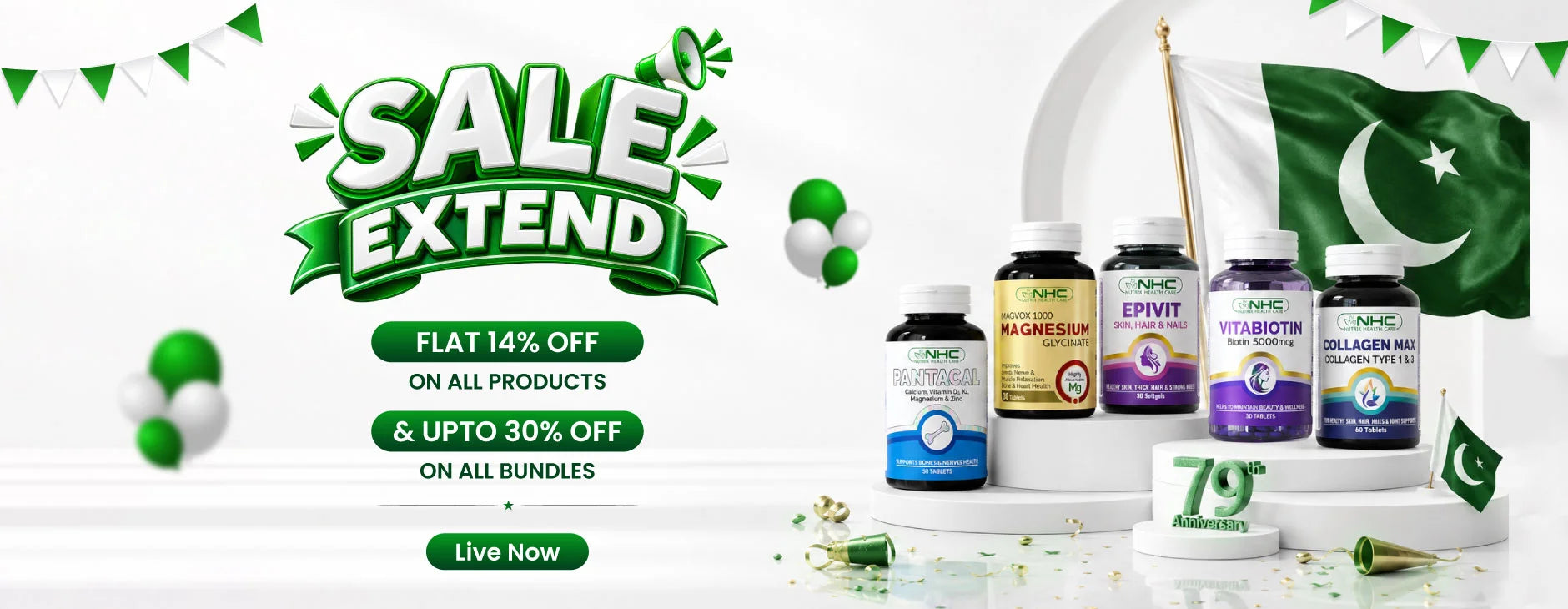 Azadi Sale 2026 – Flat 14% Off on All Nutrix Supplements