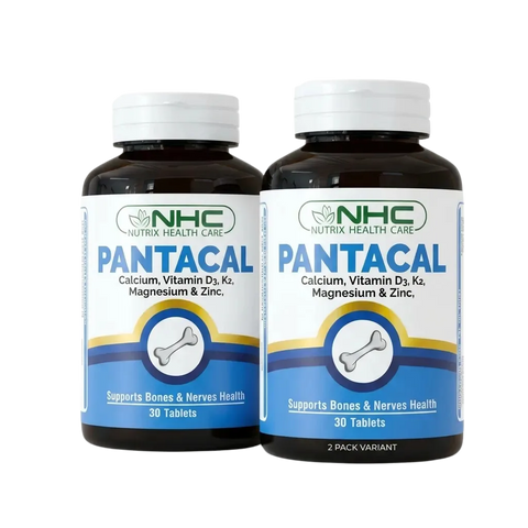 Two bottles of NHC Pantacal supplement on a white background